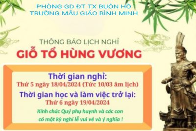 THÔNG BÁO NGHỈ LỄ GIỔ TỔ HÙNG VƯƠNG 2024